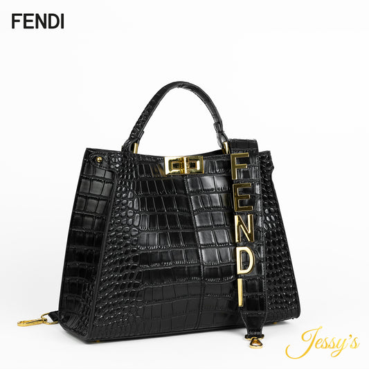 Fendi Peekaboo Croco Black