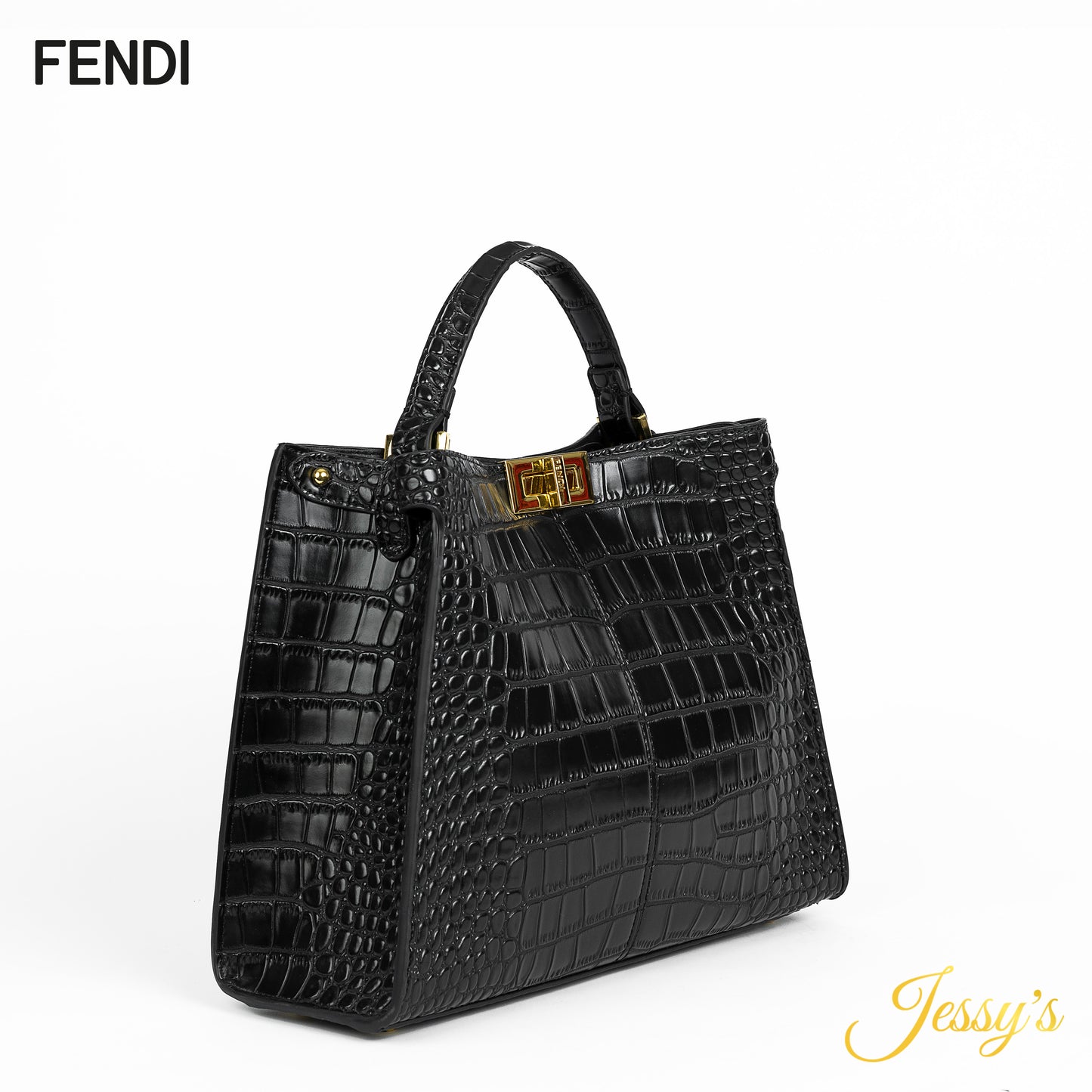 Fendi Peekaboo Croco Black