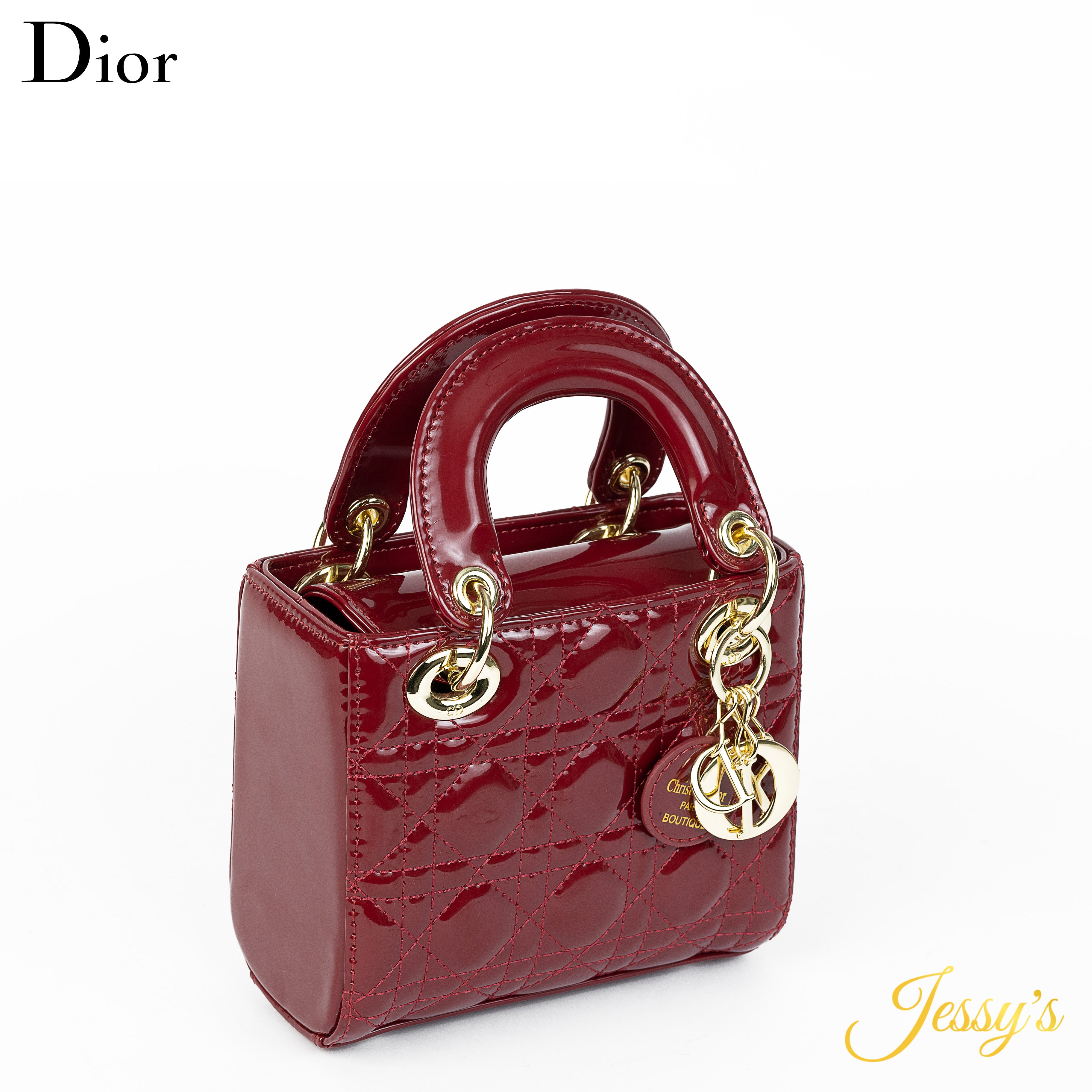 حقيبة Lady Dior Mini – برغندي