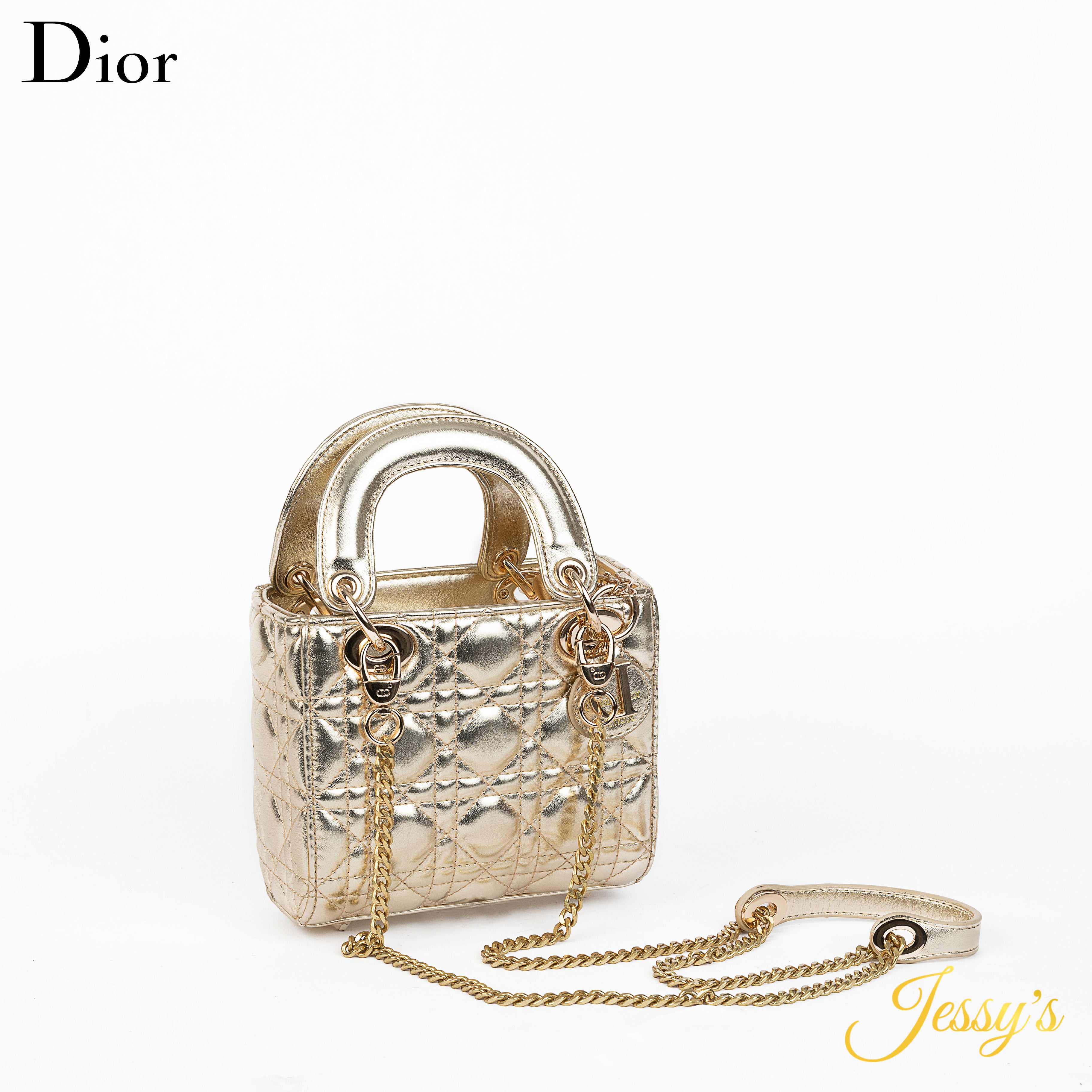 Lady Dior Mini – ذهبي