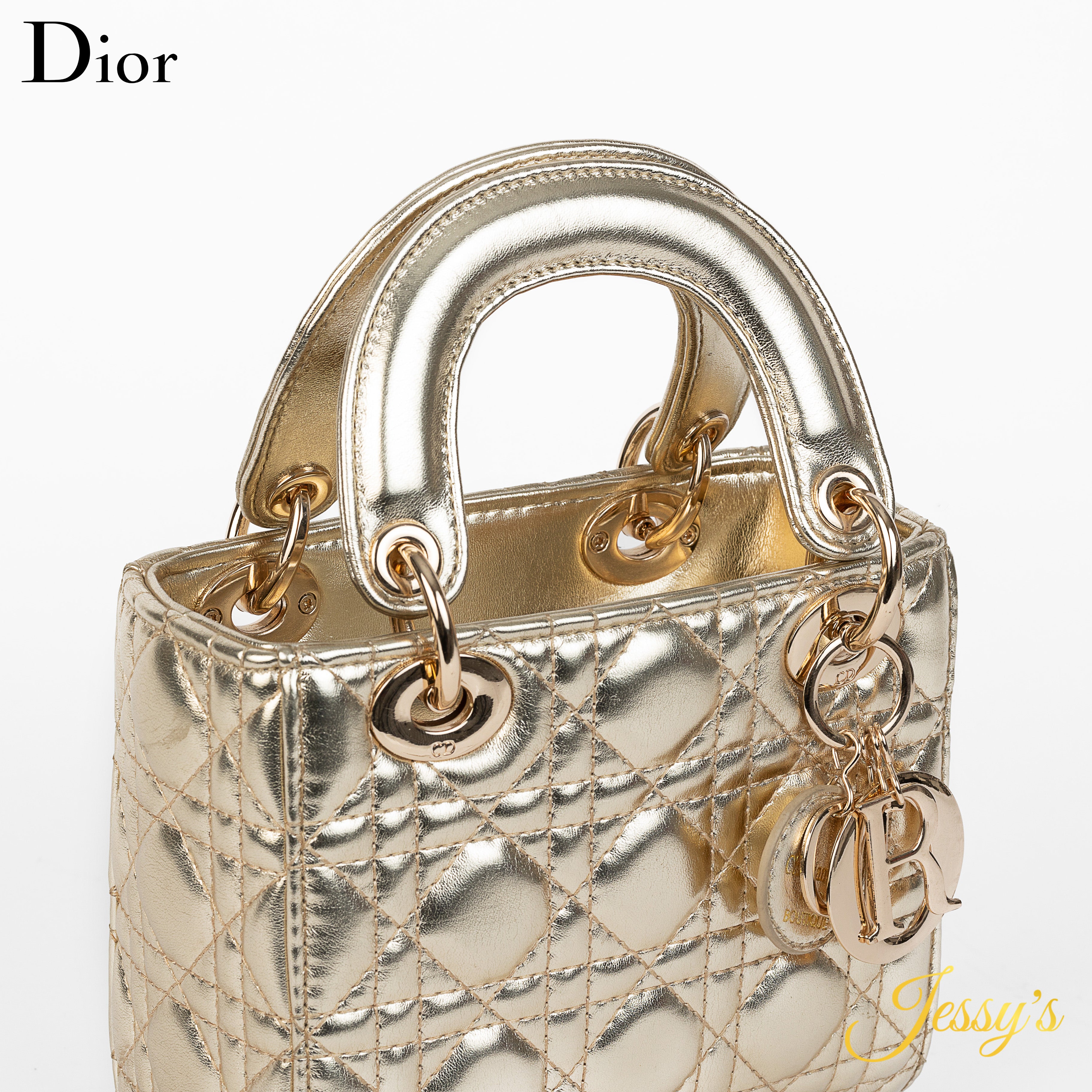 Lady Dior Mini – ذهبي