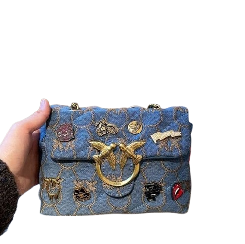 PINKO Denim Patch Bag