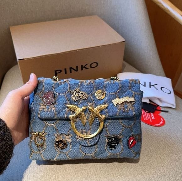 PINKO Denim Patch Bag