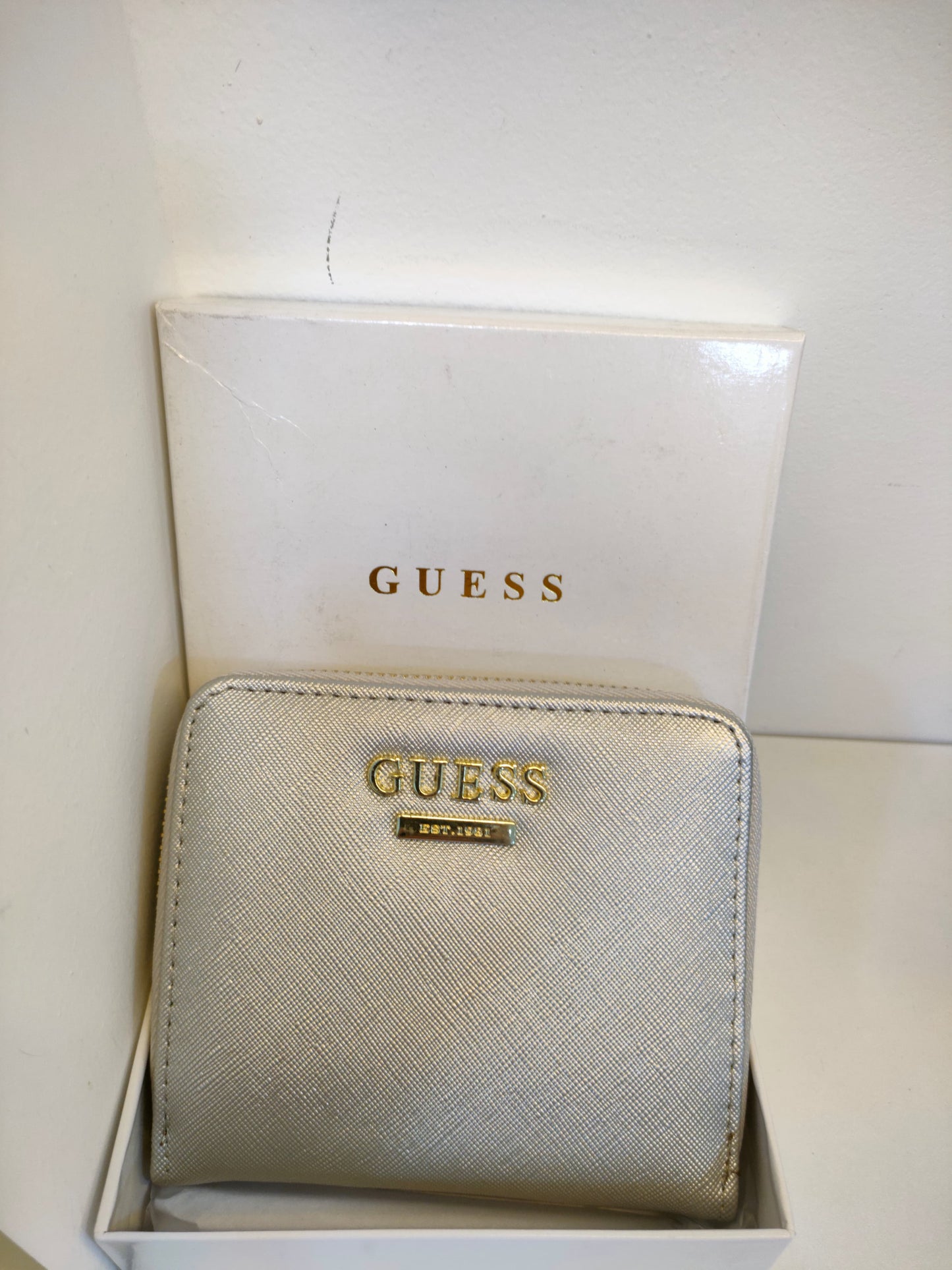 Guess White Wallet