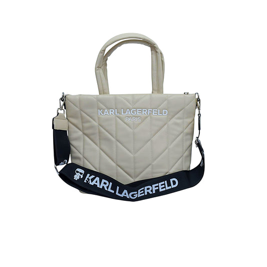 Karl Lagerfeld Beige Quilted