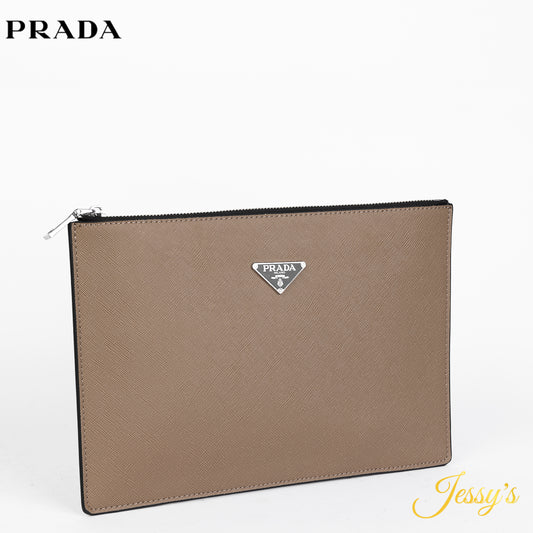 Prada Taupe Pouch