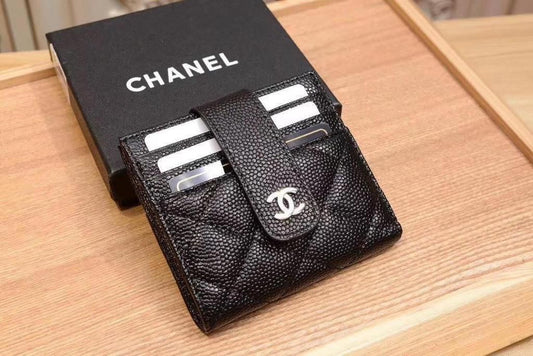 CHANEL card leather wallet