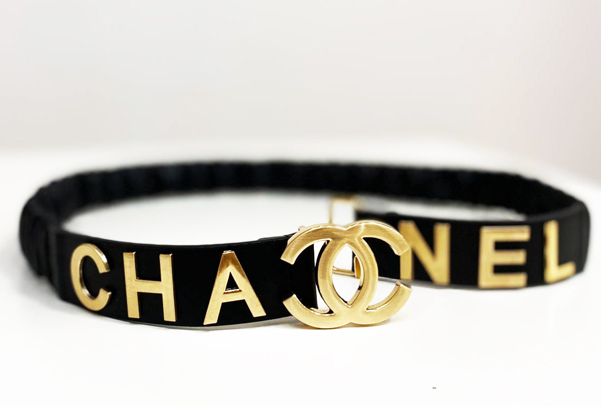 Chanel Belt Black Gold