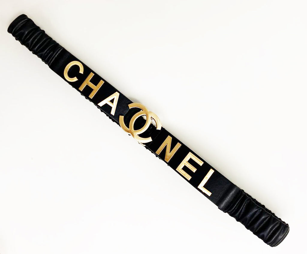 Chanel Belt Black Gold